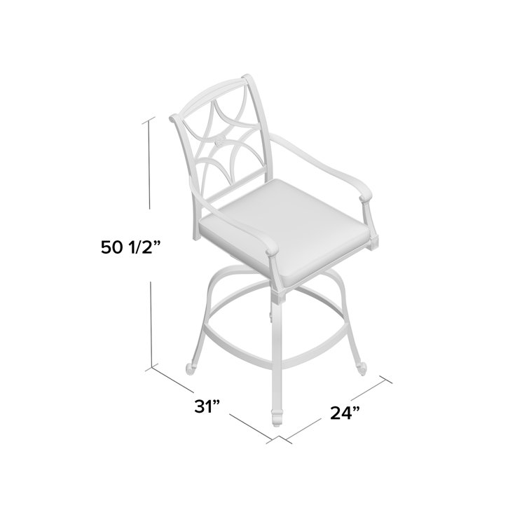 Wiltshire 48.25'' Powder Coated Aluminum Outdoor Bar Stool Birch Lane